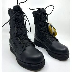 Belleville Mens 220 Trp ST Steel Toe Duty Boots Black Leather CoolMax 4 R New